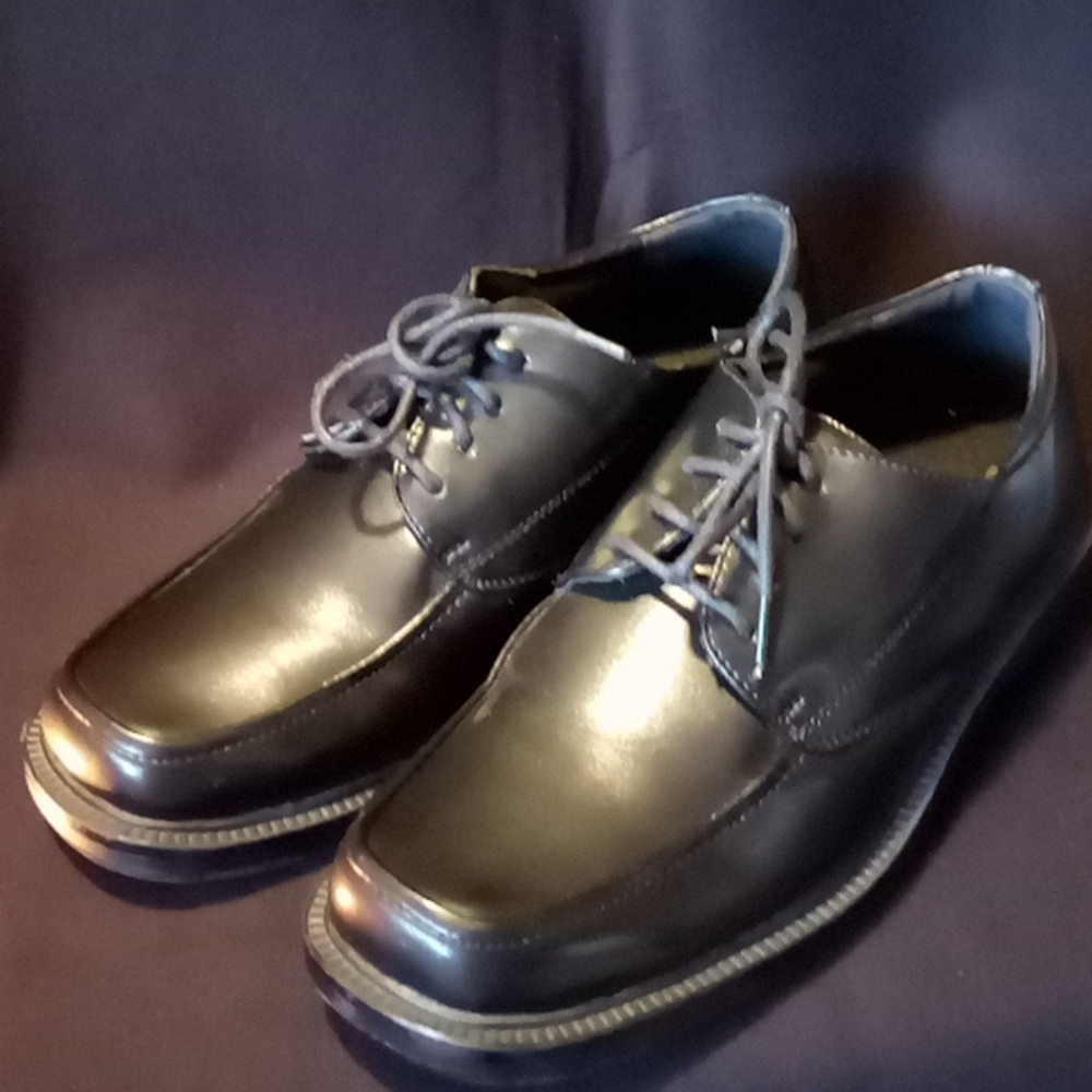 State Street Black Moc Toe Ox Dress Shoes B 6 1/2